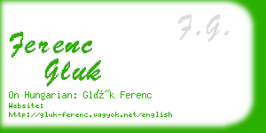 ferenc gluk business card